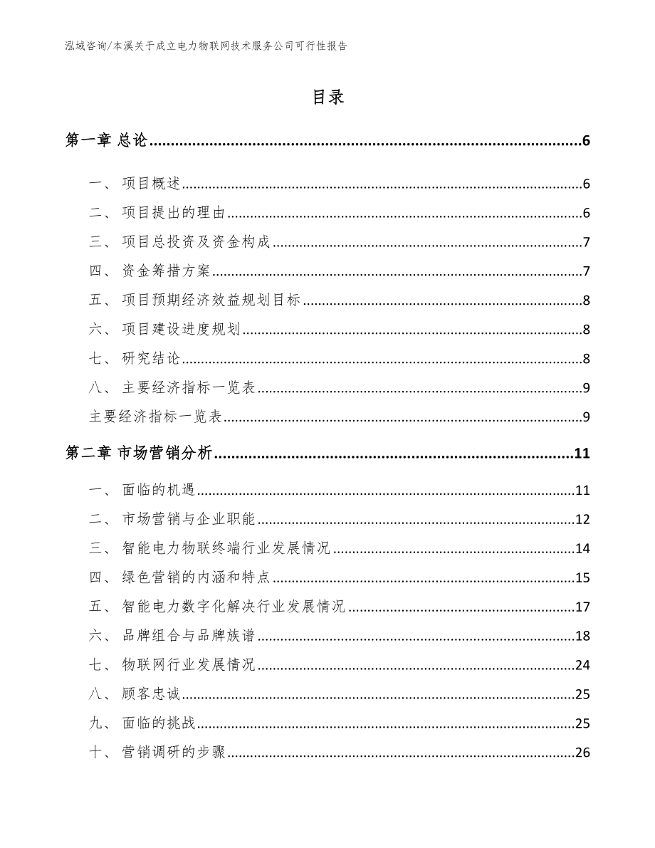 本溪关于成立电力物联网技术服务公司可行性报告范文_第1页
