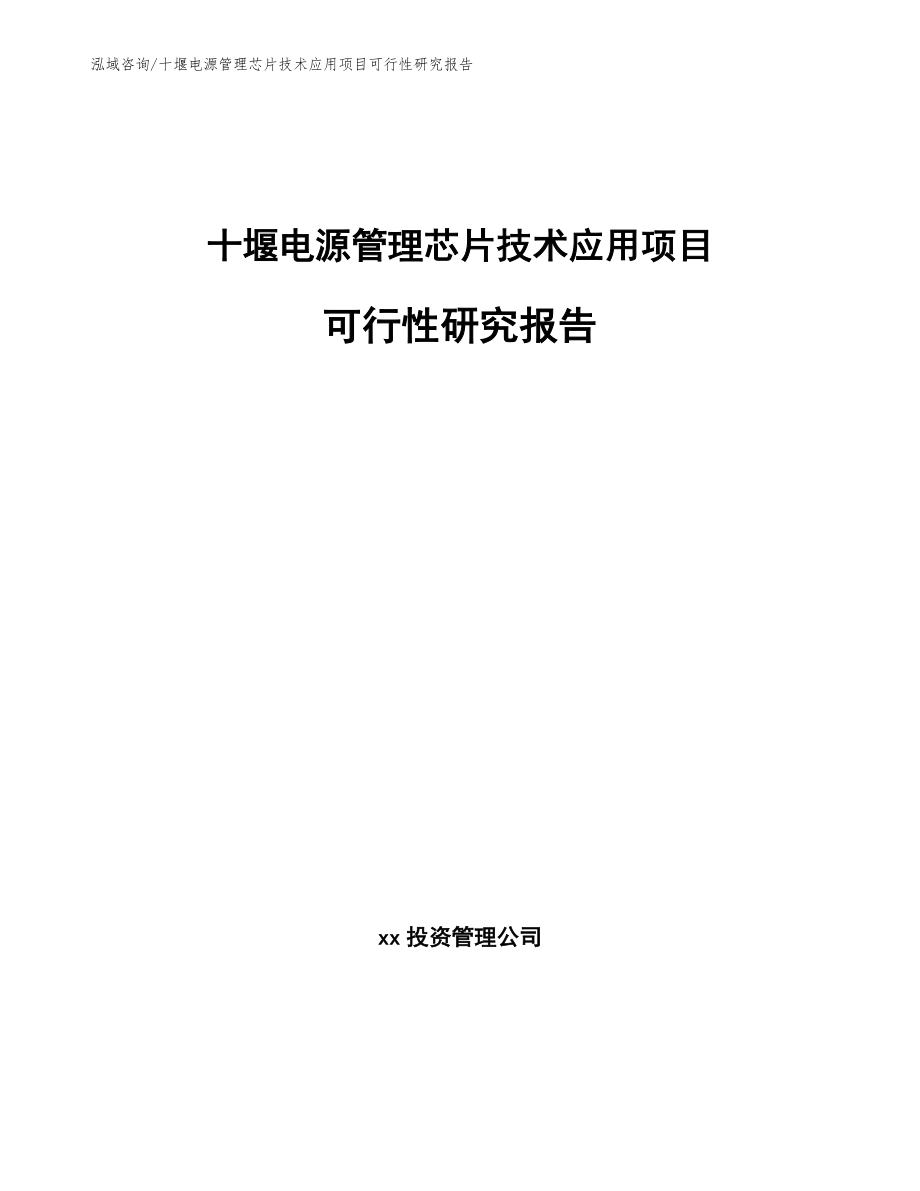 十堰电源管理芯片技术应用项目可行性研究报告（参考模板）_第1页