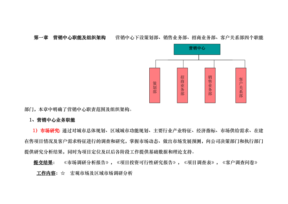 营销中心职能及组织架构概述_第1页