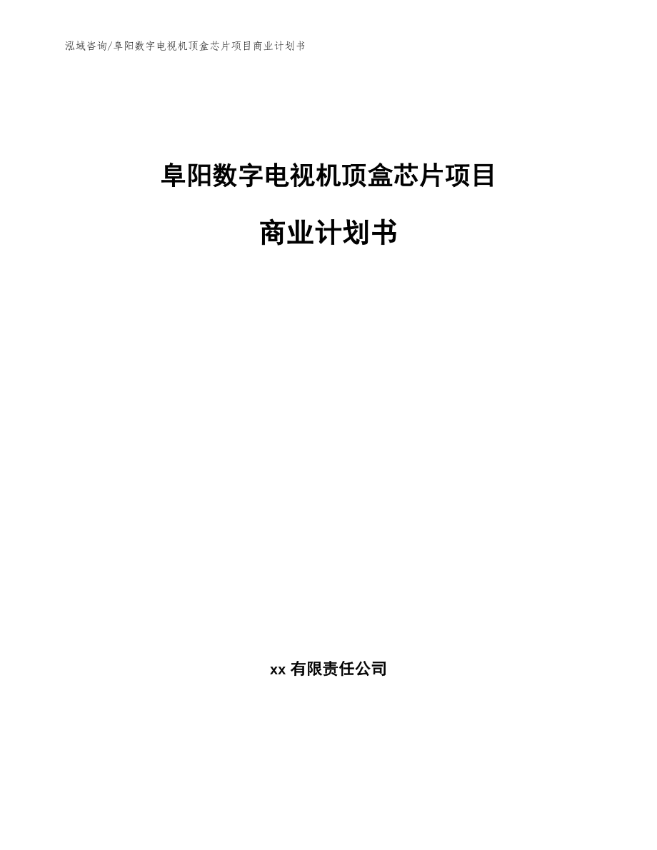 阜阳数字电视机顶盒芯片项目商业计划书【模板】_第1页