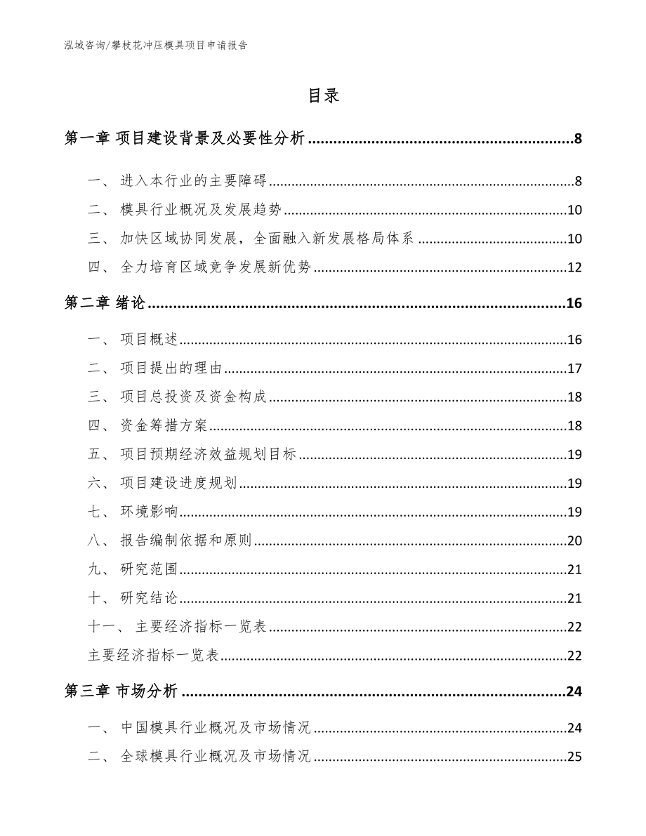 攀枝花冲压模具项目申请报告_第1页