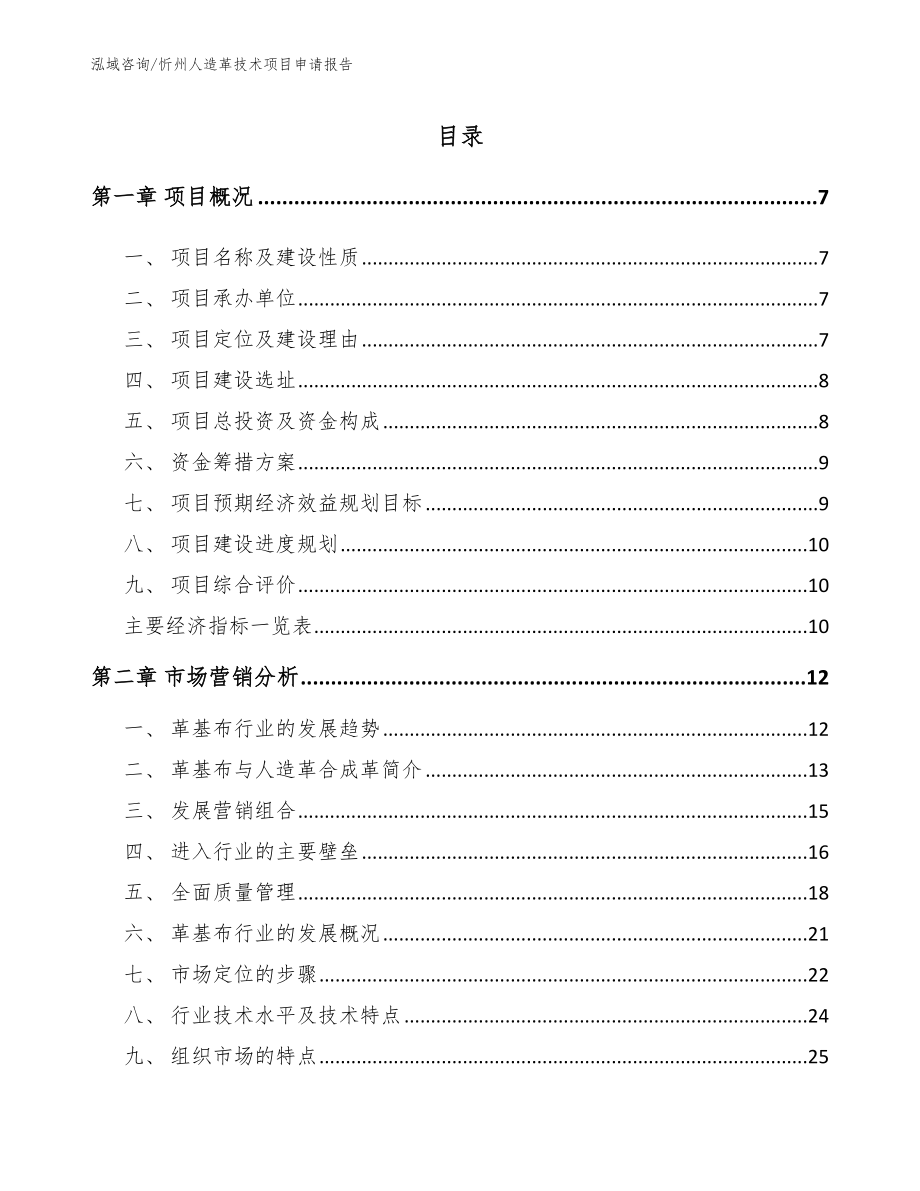忻州人造革技术项目申请报告_模板范文_第1页