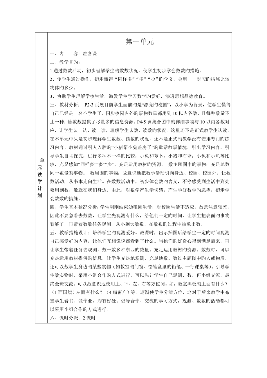 2023年新版人教版一年级上册导学案全册_第1页
