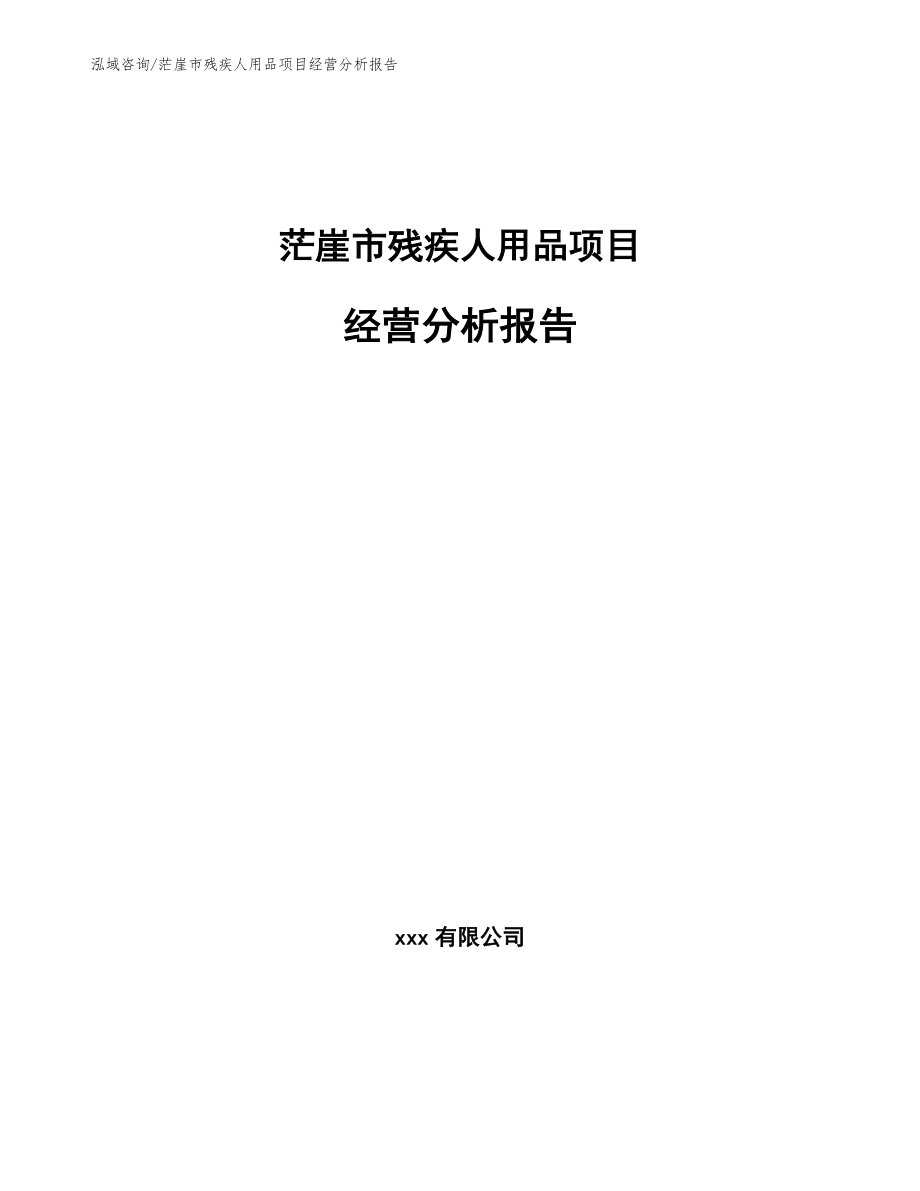 茫崖市残疾人用品项目经营分析报告_第1页