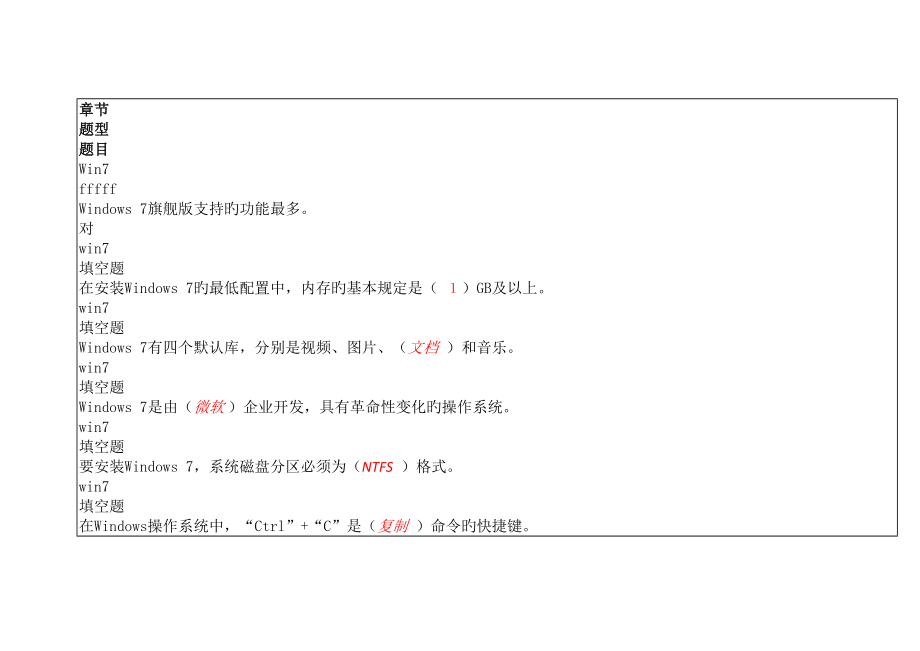 2023年win7操作系统题库_第1页