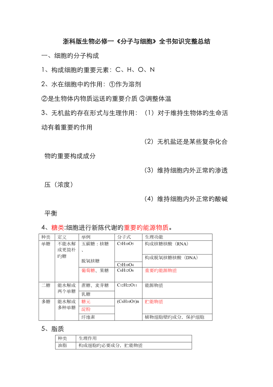 2023年生物必修知识点浙江省_第1页