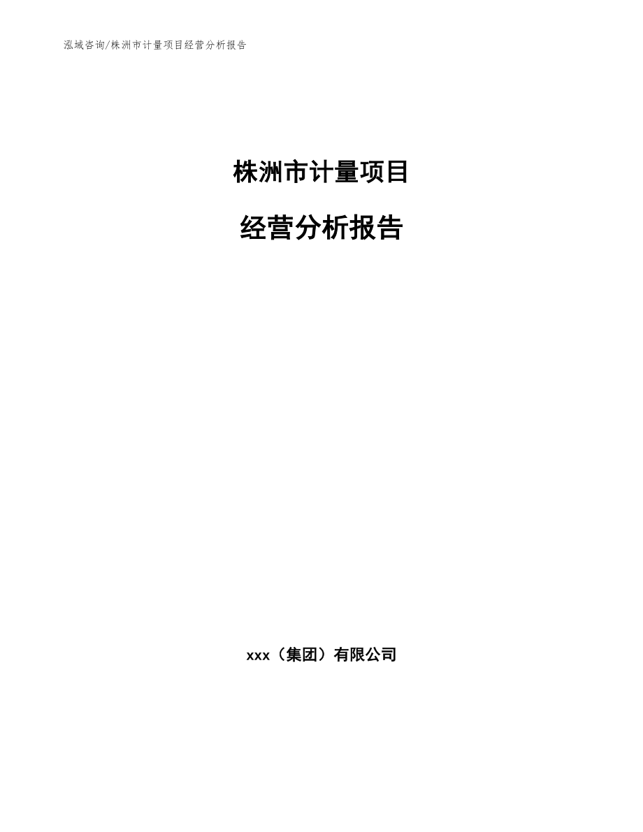 株洲市计量项目经营分析报告_第1页