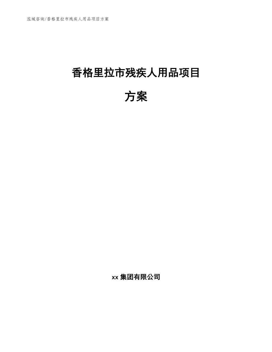 香格里拉市残疾人用品项目方案模板范本_第1页
