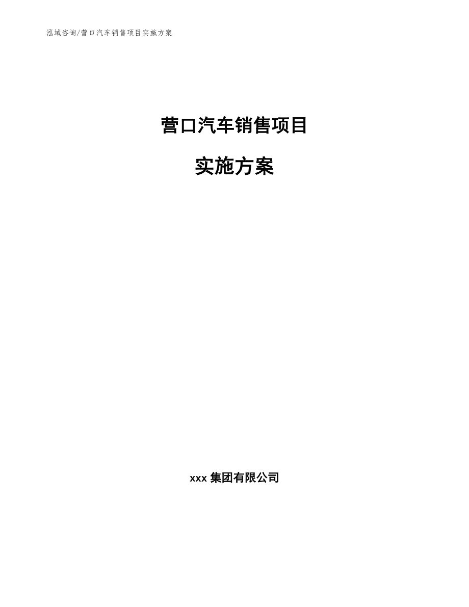 营口汽车销售项目实施方案（模板参考）_第1页
