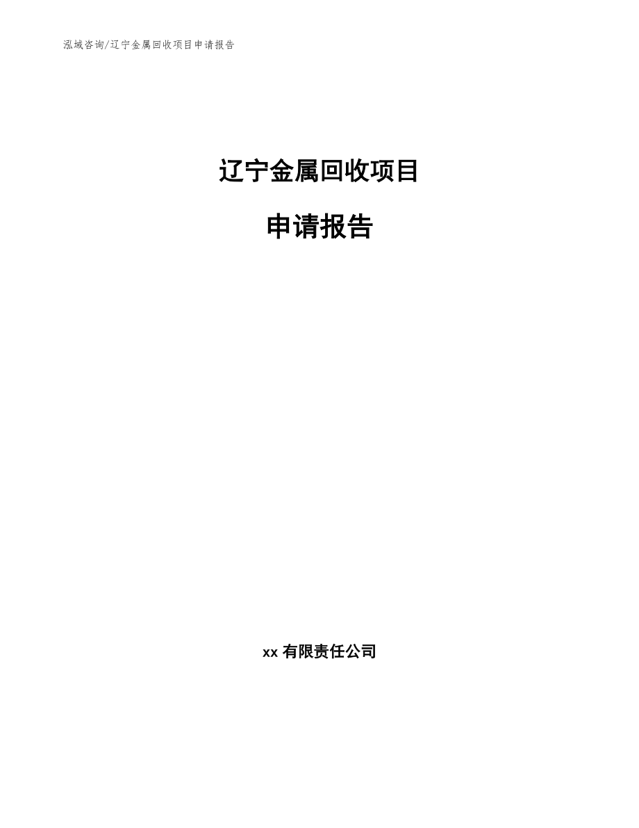 辽宁金属回收项目申请报告_参考模板_第1页