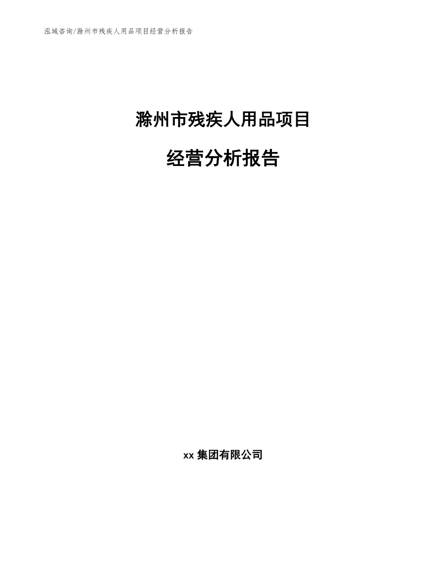 滁州市残疾人用品项目经营分析报告【参考范文】_第1页