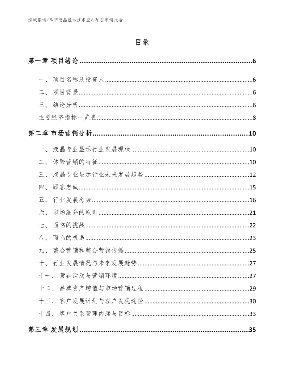 阜阳液晶显示技术应用项目申请报告【范文模板】_第1页