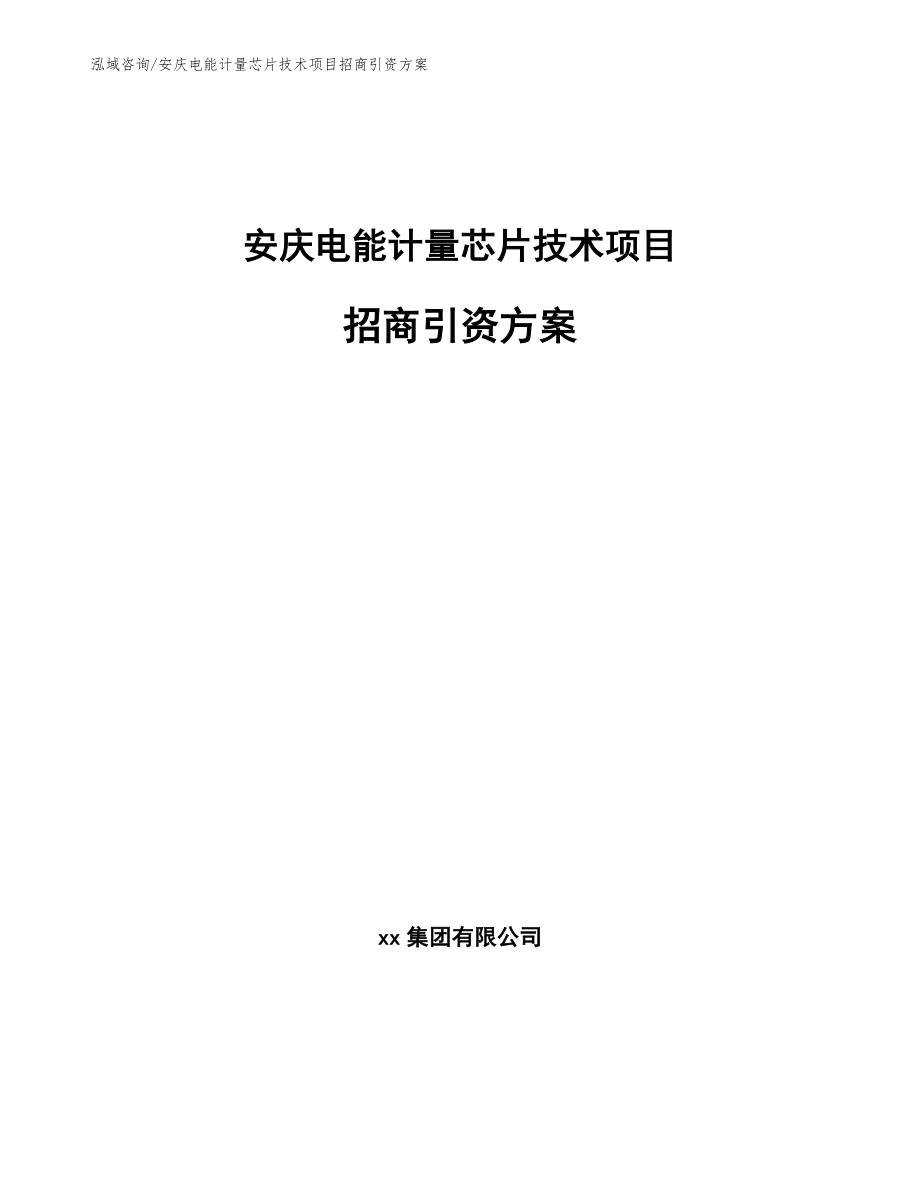 安庆电能计量芯片技术项目招商引资方案参考模板_第1页