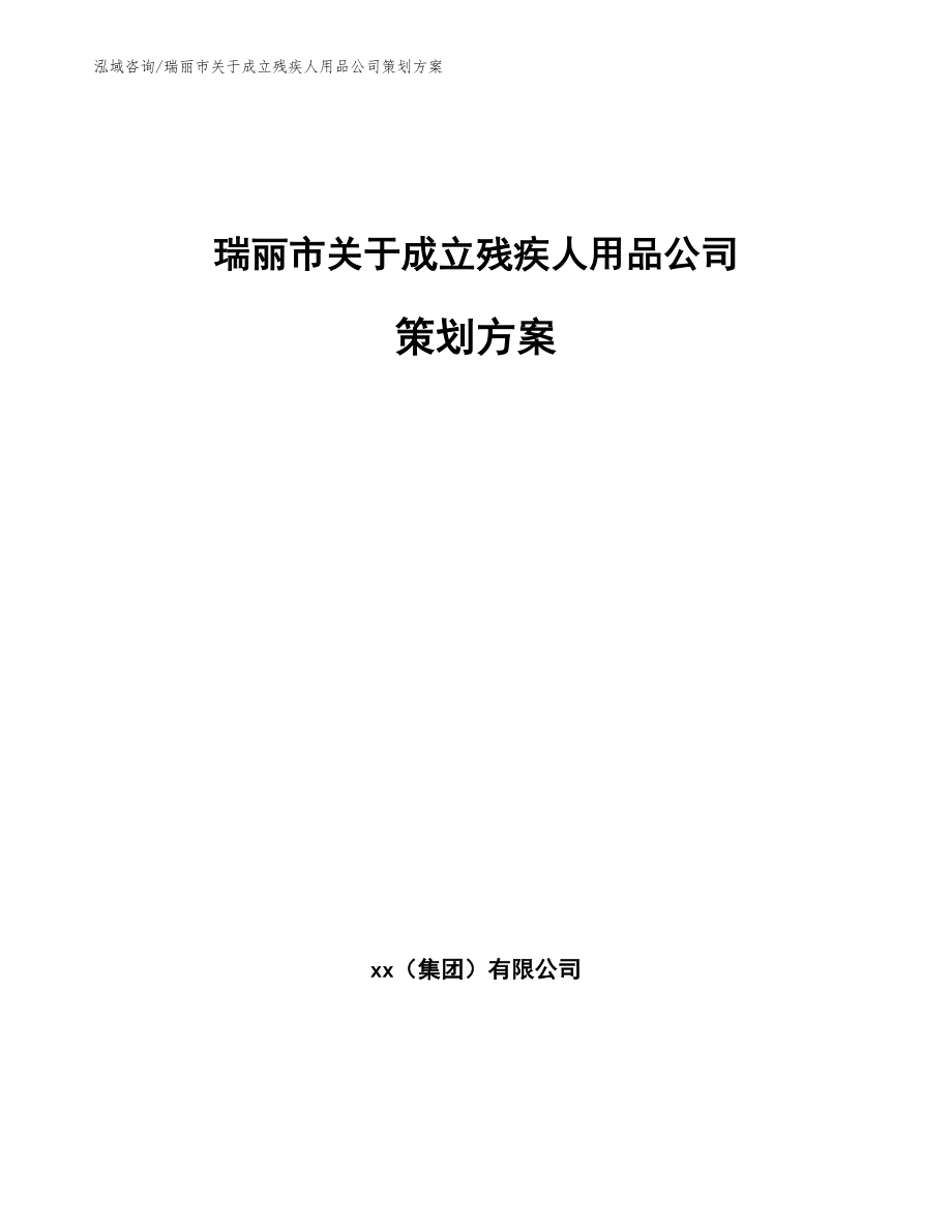 瑞丽市关于成立残疾人用品公司策划方案_第1页