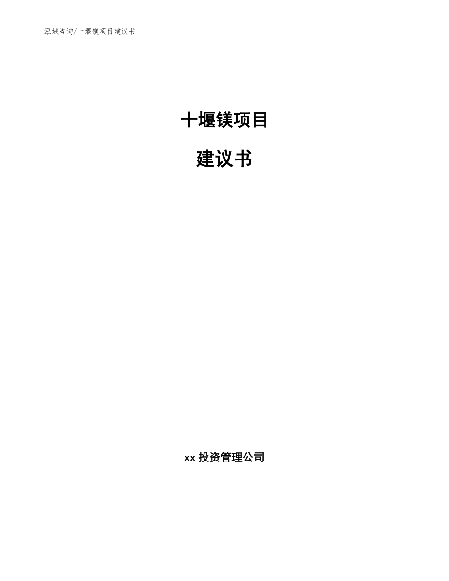 十堰镁项目建议书（模板范文）_第1页