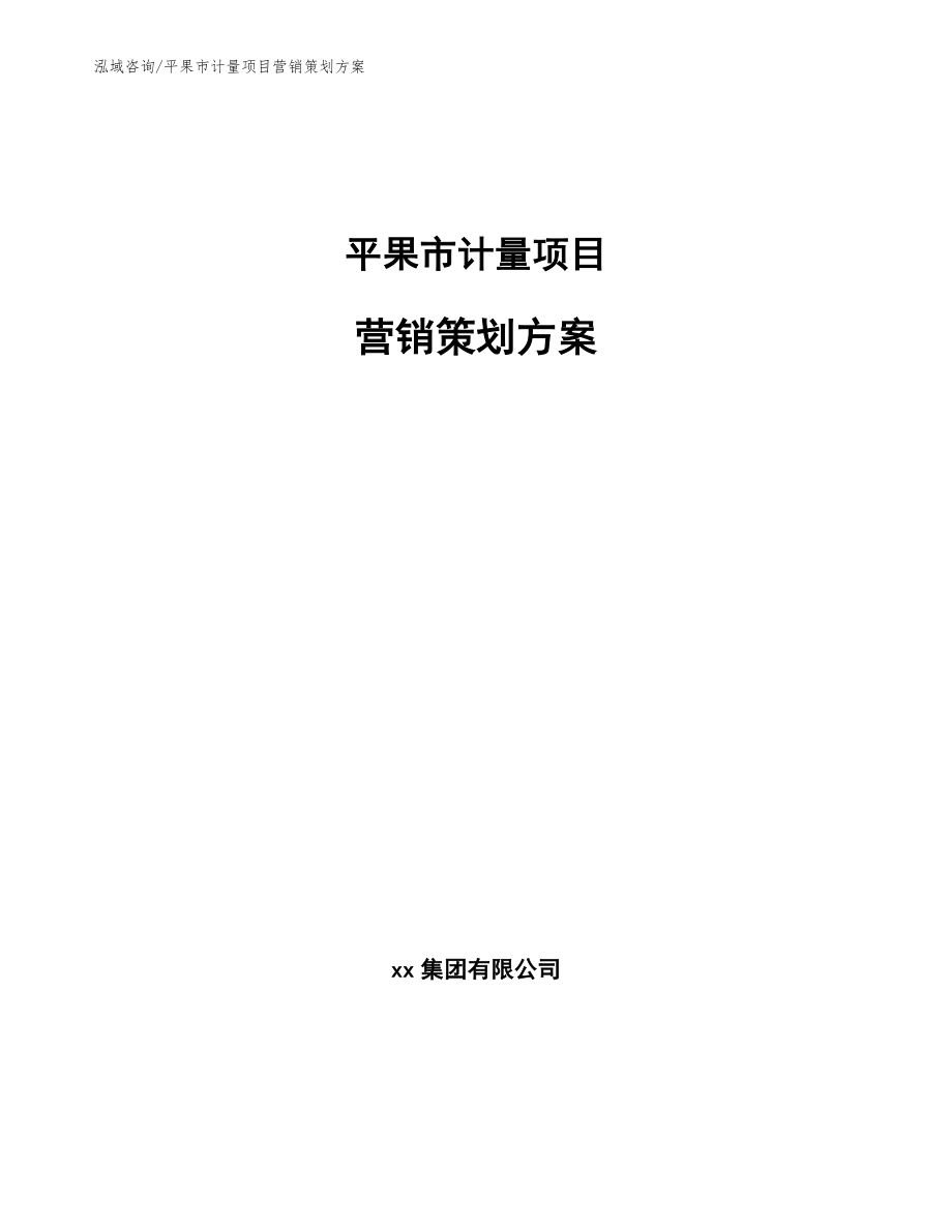 平果市计量项目营销策划方案（参考范文）_第1页