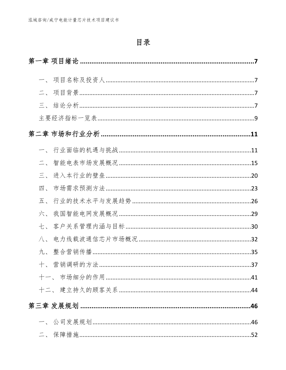 咸宁电能计量芯片技术项目建议书_模板参考_第1页