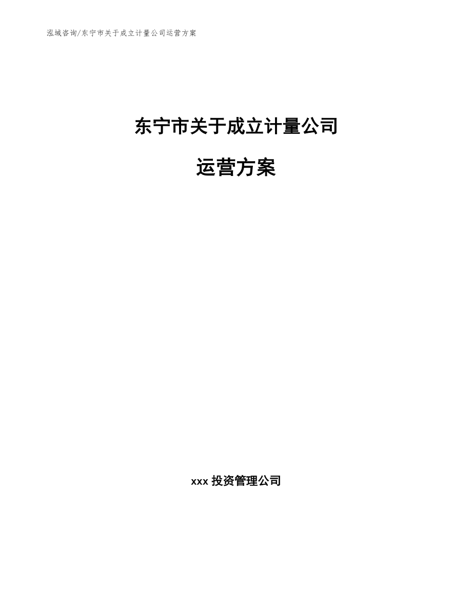 东宁市关于成立计量公司运营方案_第1页