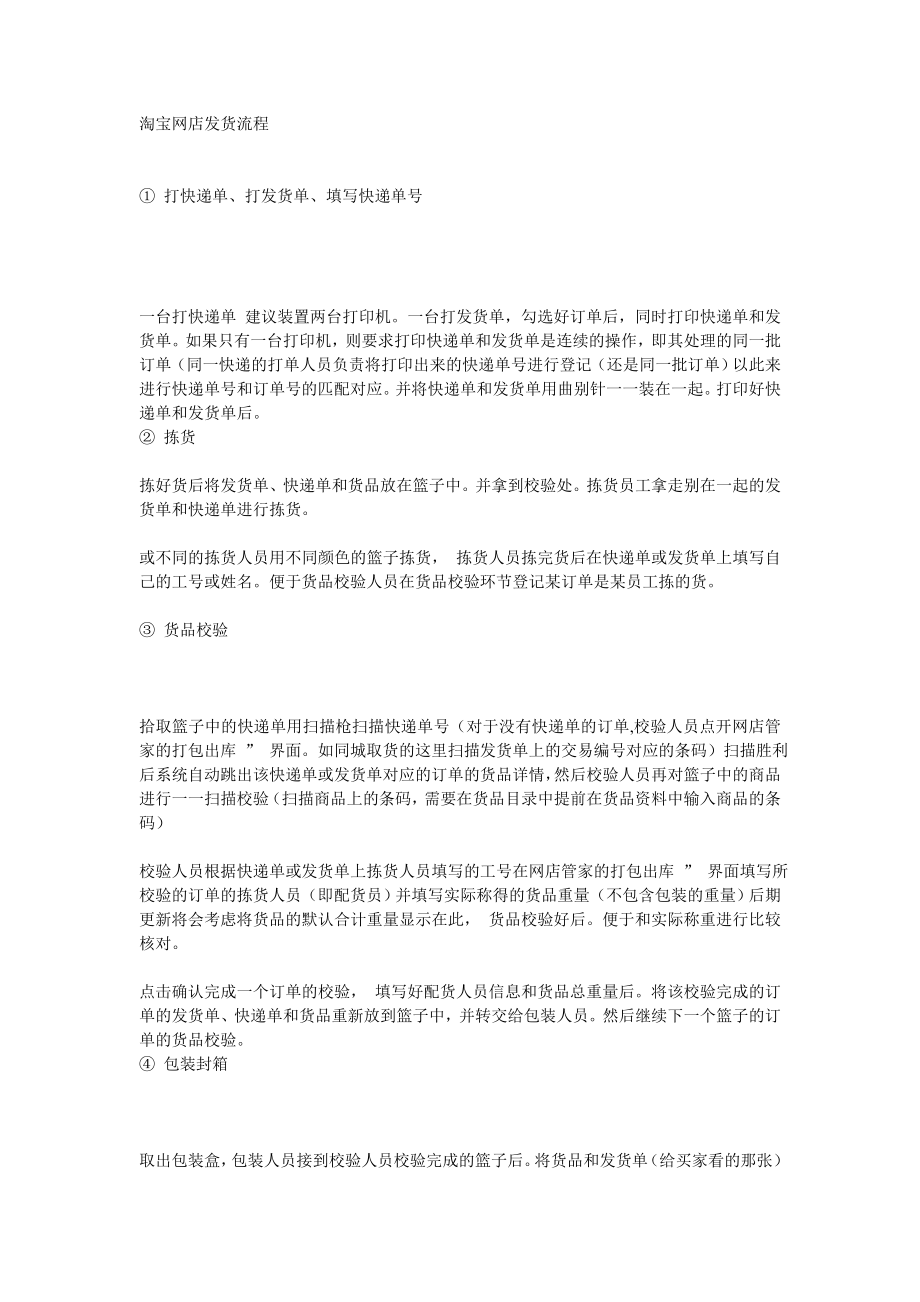 网店发货流程_第1页
