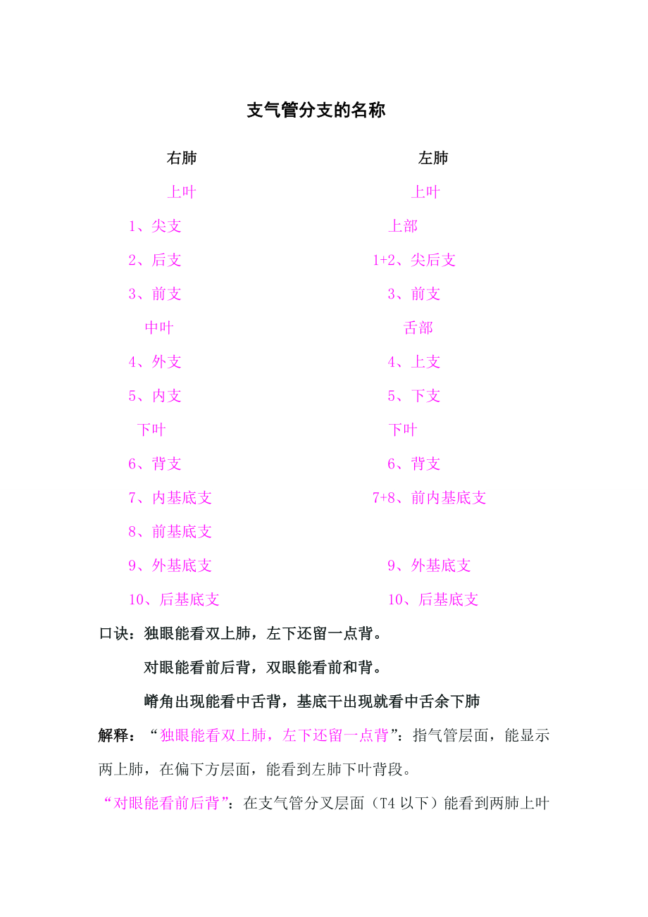 肺叶的分段口诀_第1页