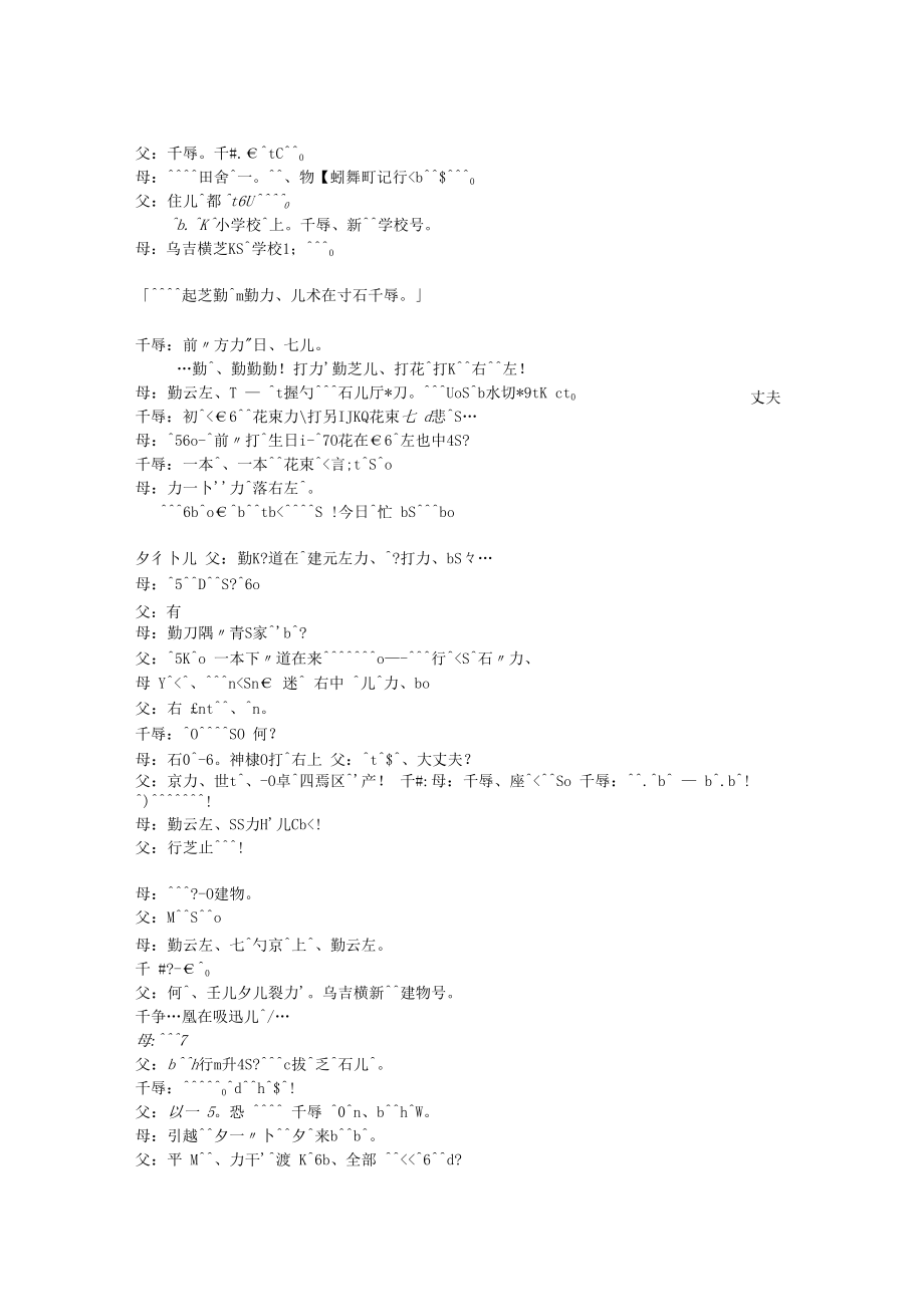 日本动漫《千与千寻》日文台词_第1页