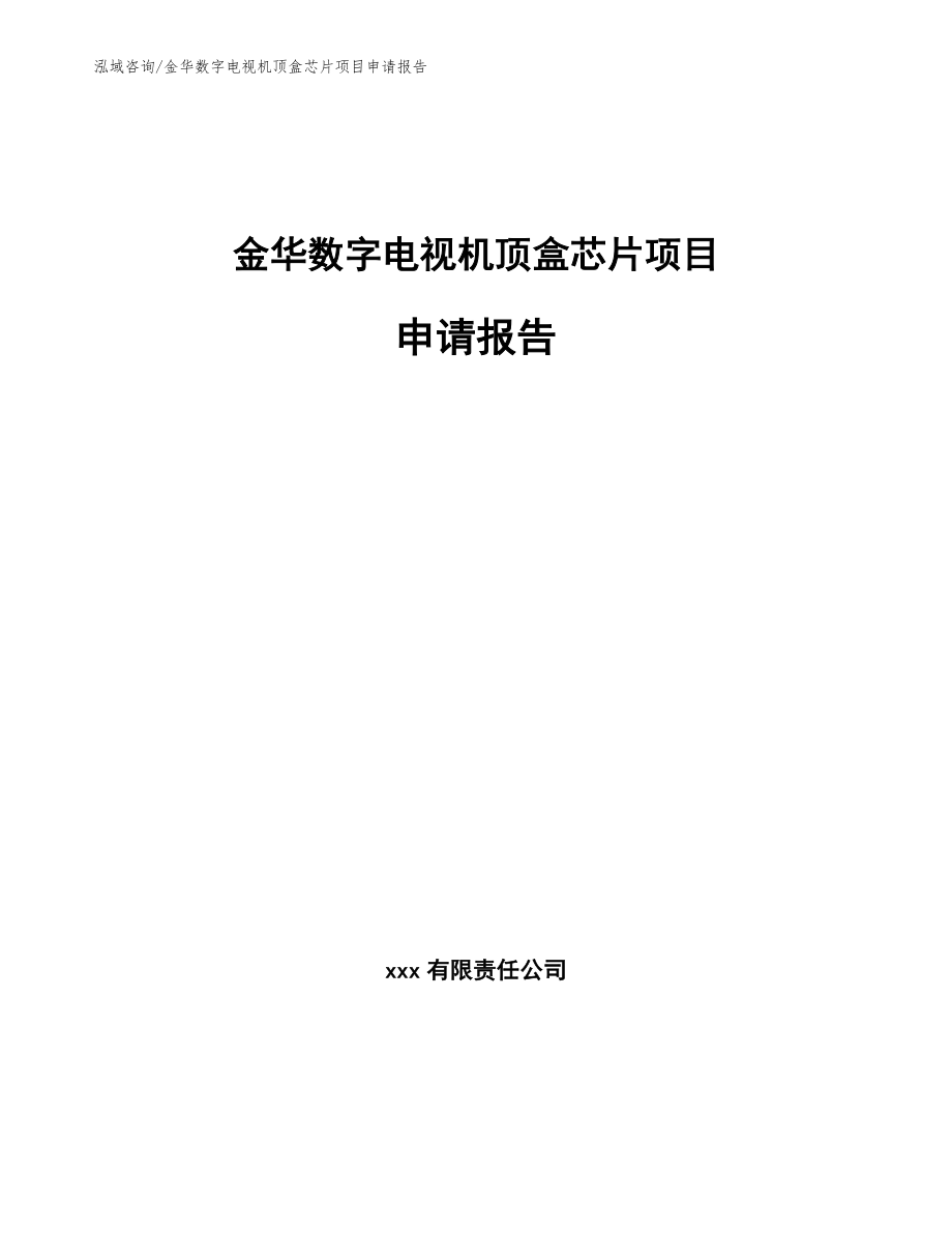 金华数字电视机顶盒芯片项目申请报告【模板】_第1页