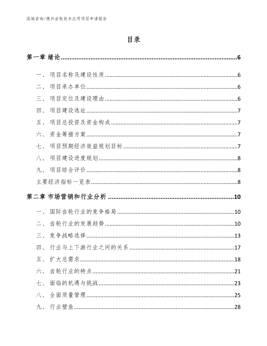 德州齿轮技术应用项目申请报告_模板_第1页