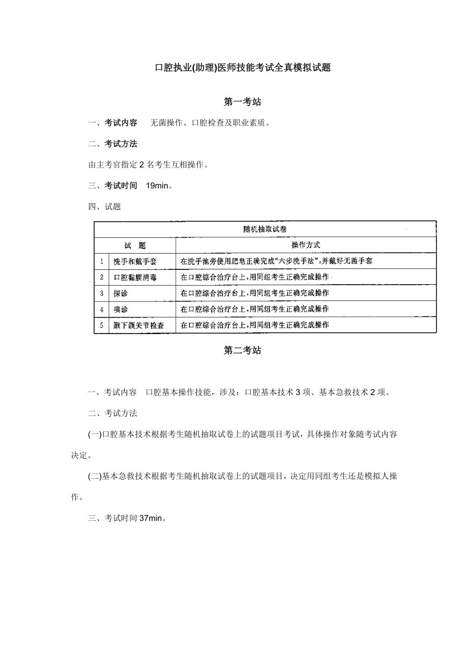 2023年口腔执业医师技能考试全真试题附参考答案_第1页