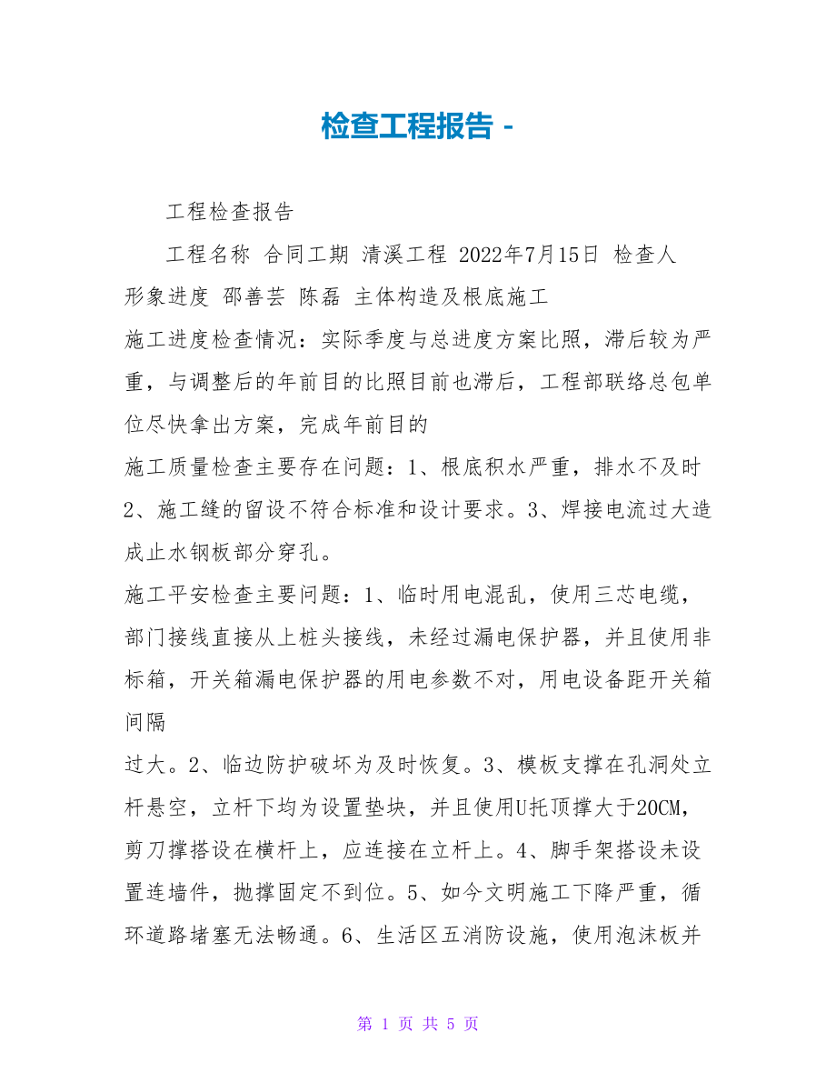 检查项目报告_第1页