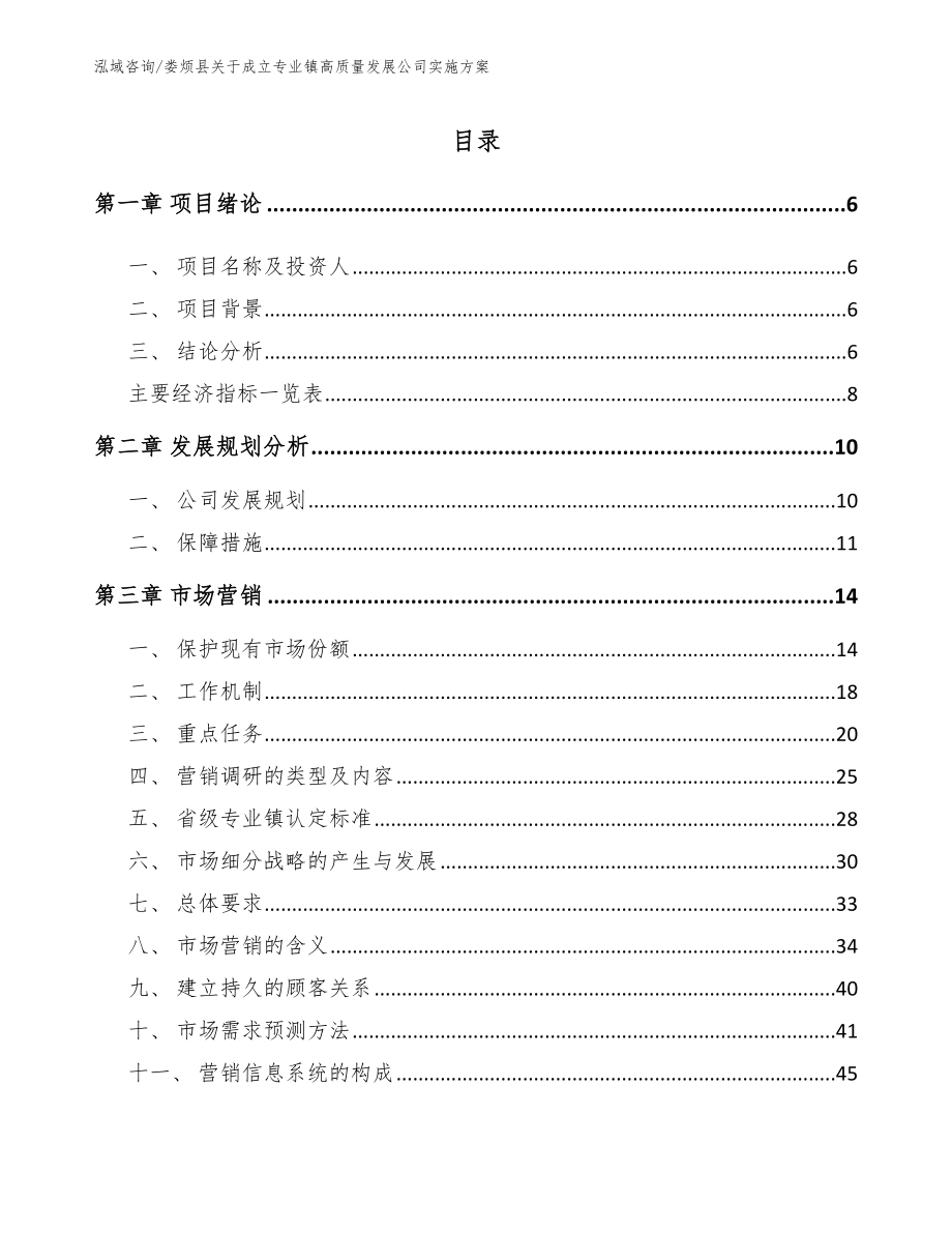 娄烦县关于成立专业镇高质量发展公司实施方案模板参考_第1页