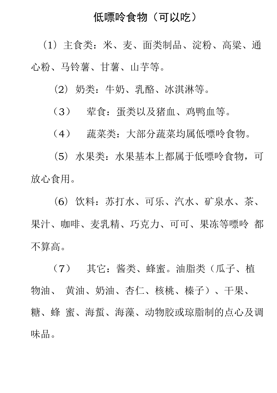 食物嘌呤含量一览表(痛风病人注意)_第1页