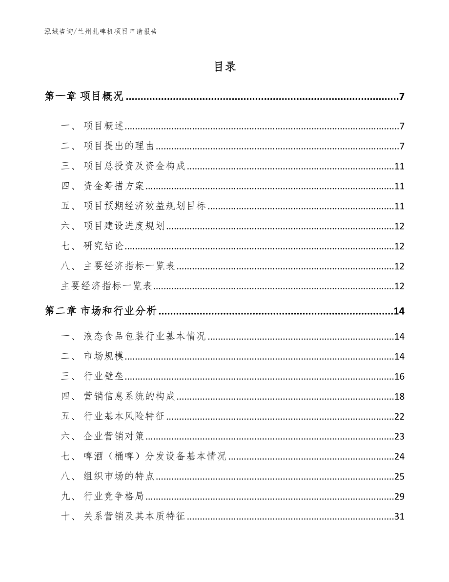 兰州扎啤机项目申请报告_范文_第1页
