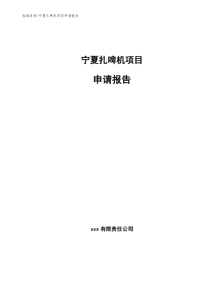 宁夏扎啤机项目申请报告_第1页