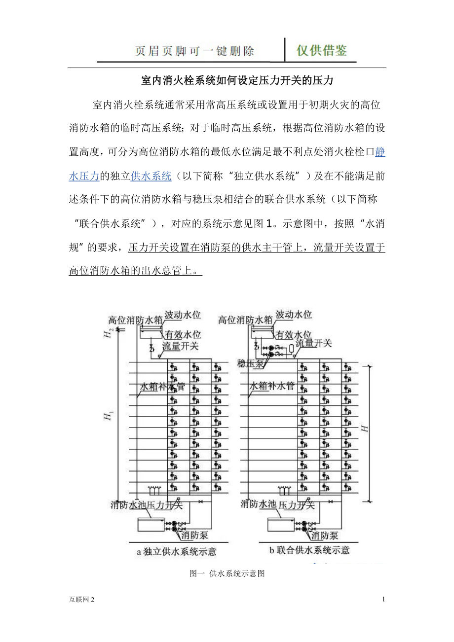 室内消火栓系统如何设定压力开关的压力【互联网+】_第1页