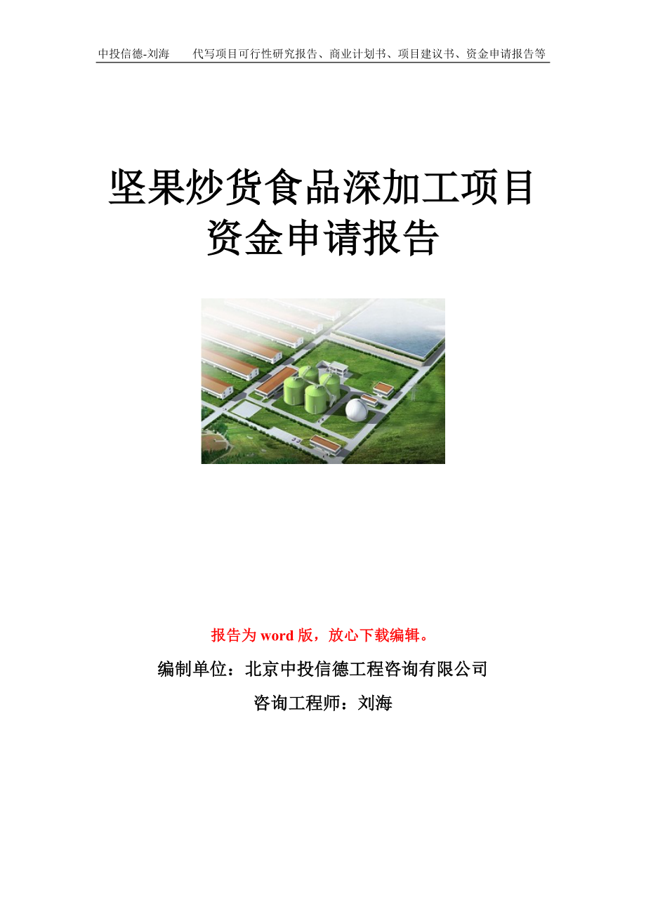 坚果炒货食品深加工项目资金申请报告模板_第1页