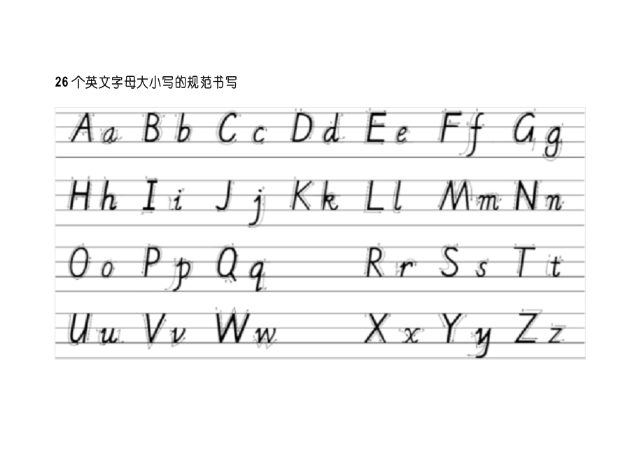 26个英文字母大小写的规范书写_第1页