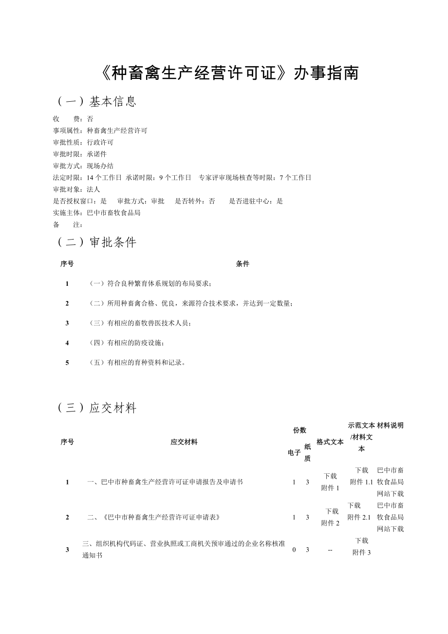 《种畜禽生产经营许可证》办事指南_第1页