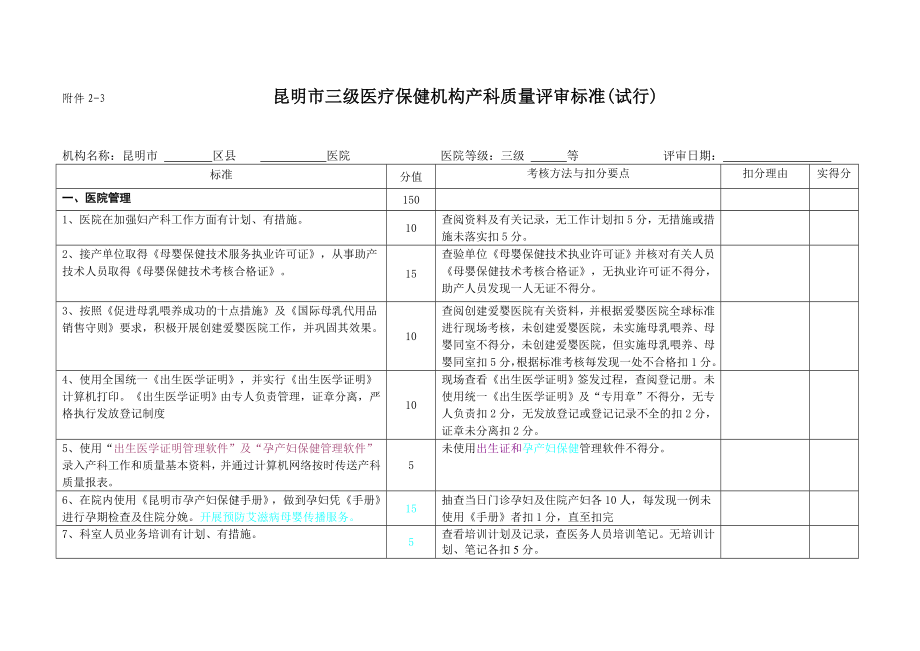 三级产科质量评审标准_第1页