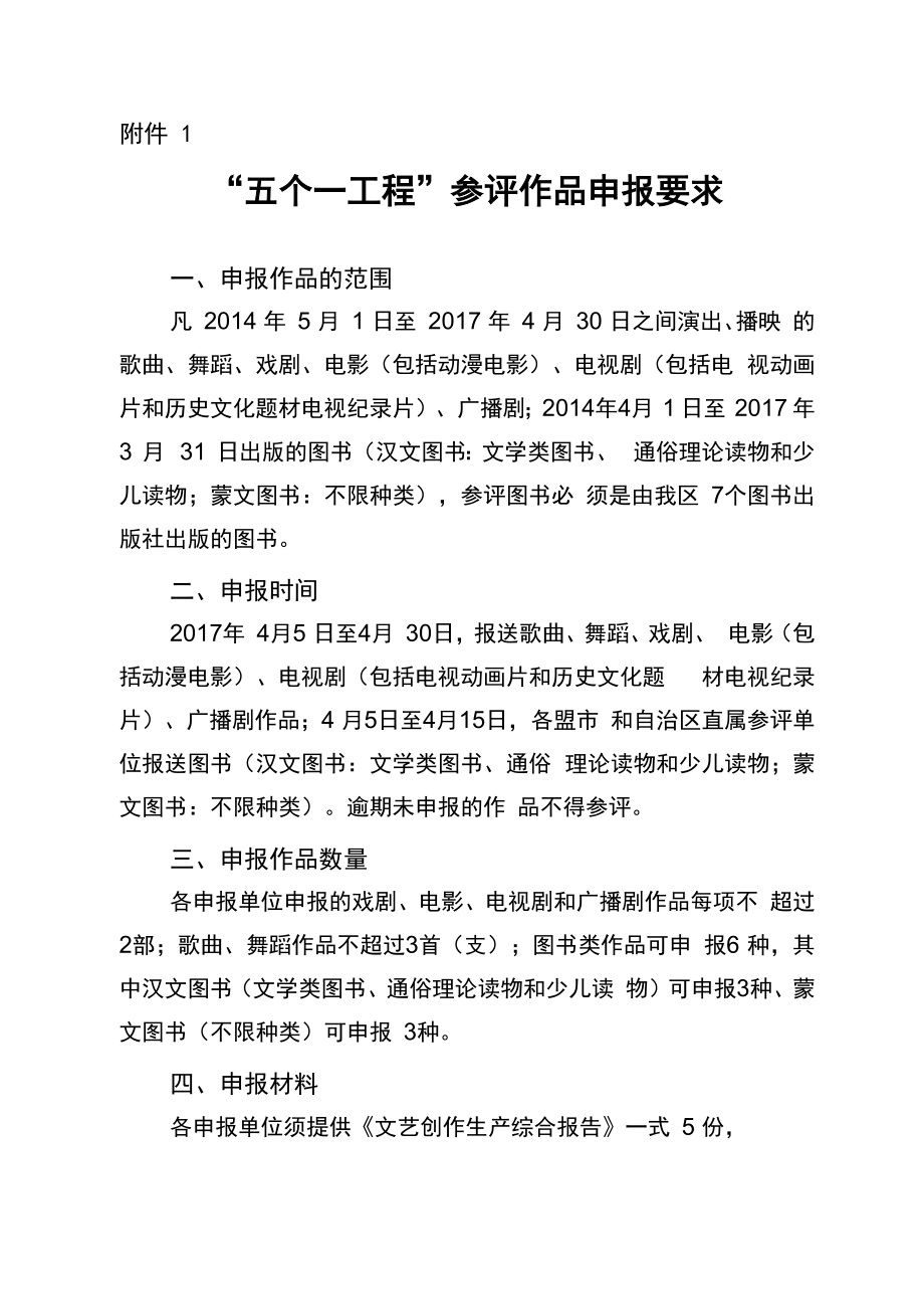 五个一工程参评作品申报要求_第1页