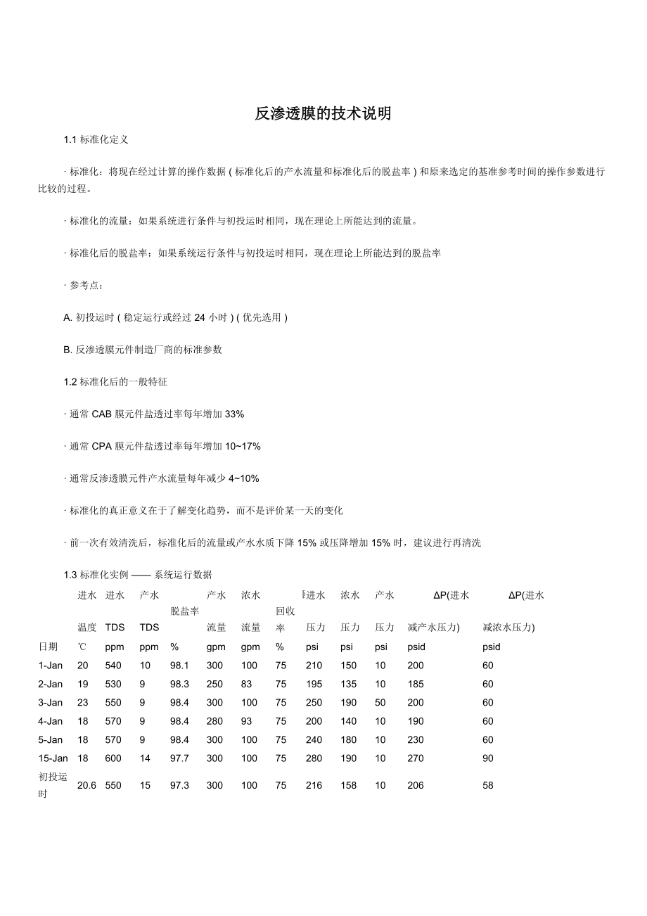反渗透膜的技术说明_第1页