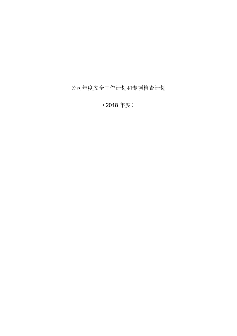 公司年度安生产计划和专项检查计划_第1页