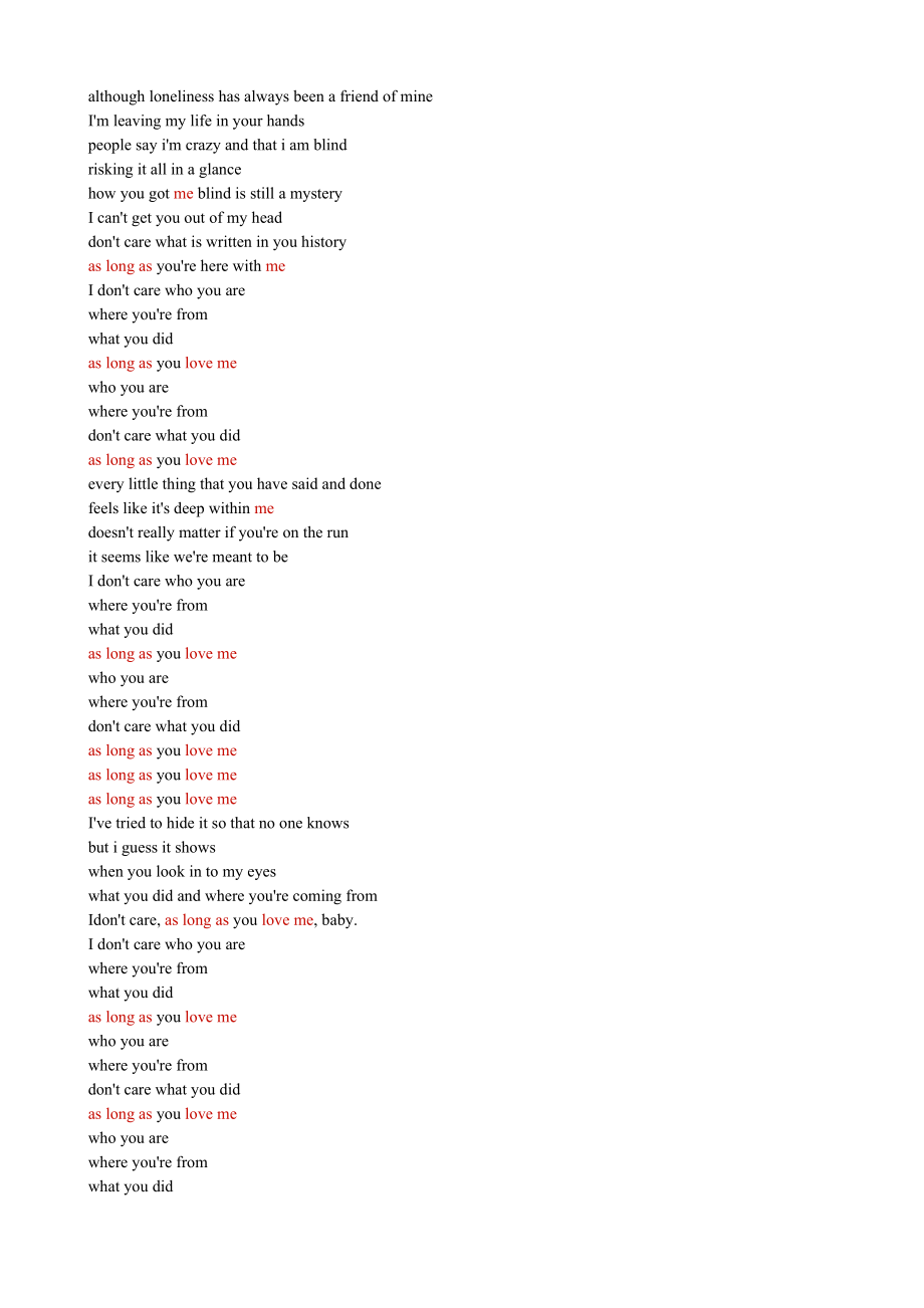 英文歌词aslongasyouloveme_第1页