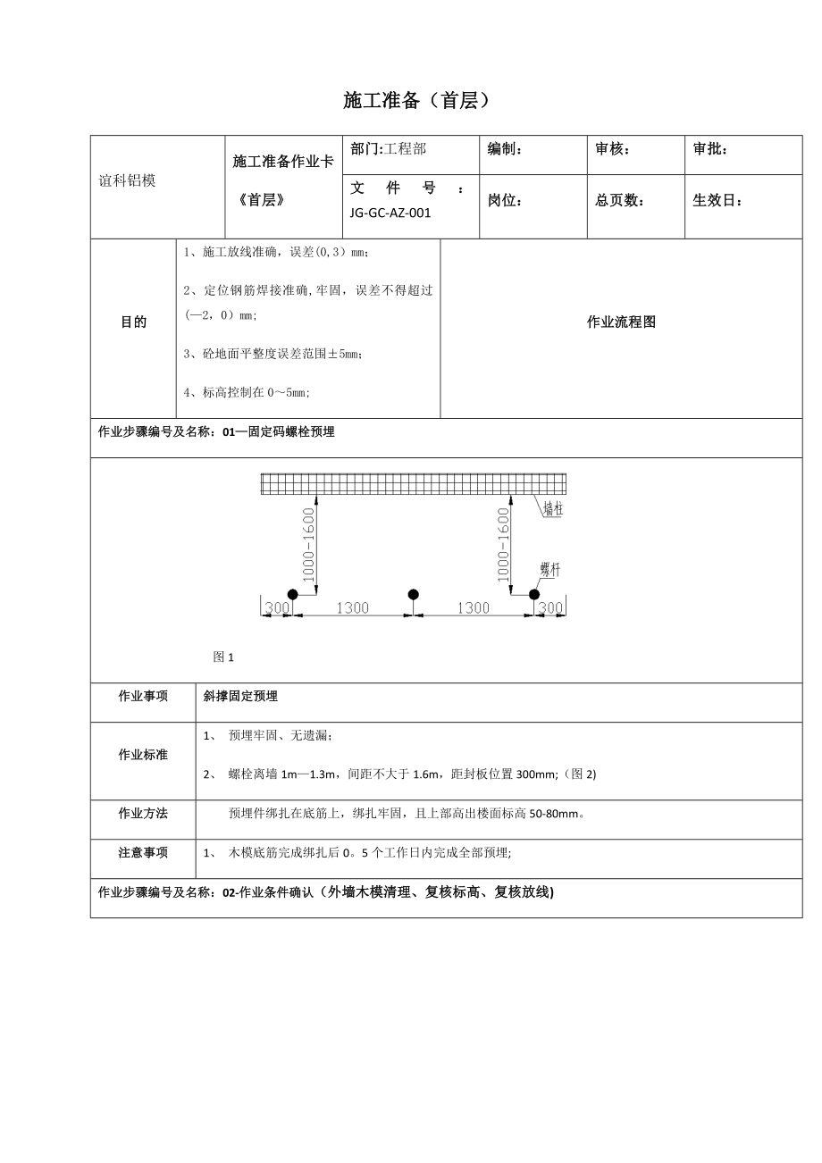 铝模安装标准_第1页