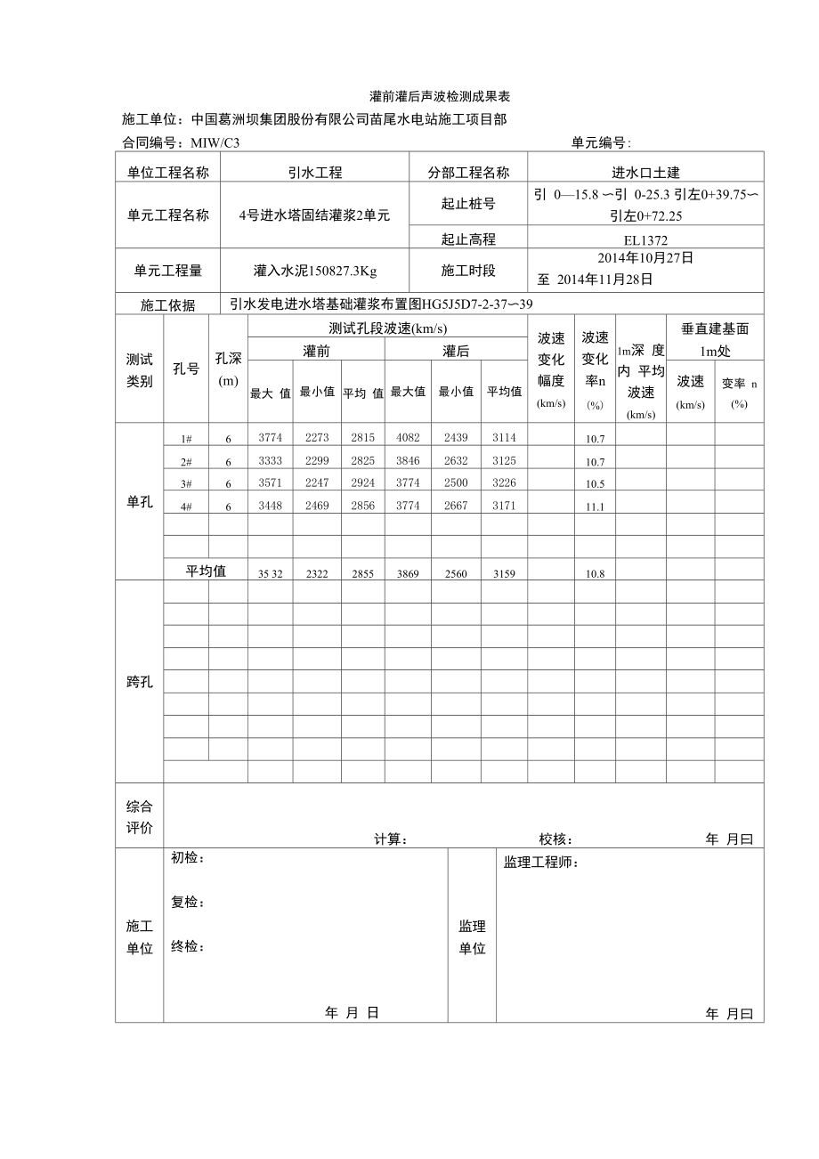 灌前灌后声波表_第1页