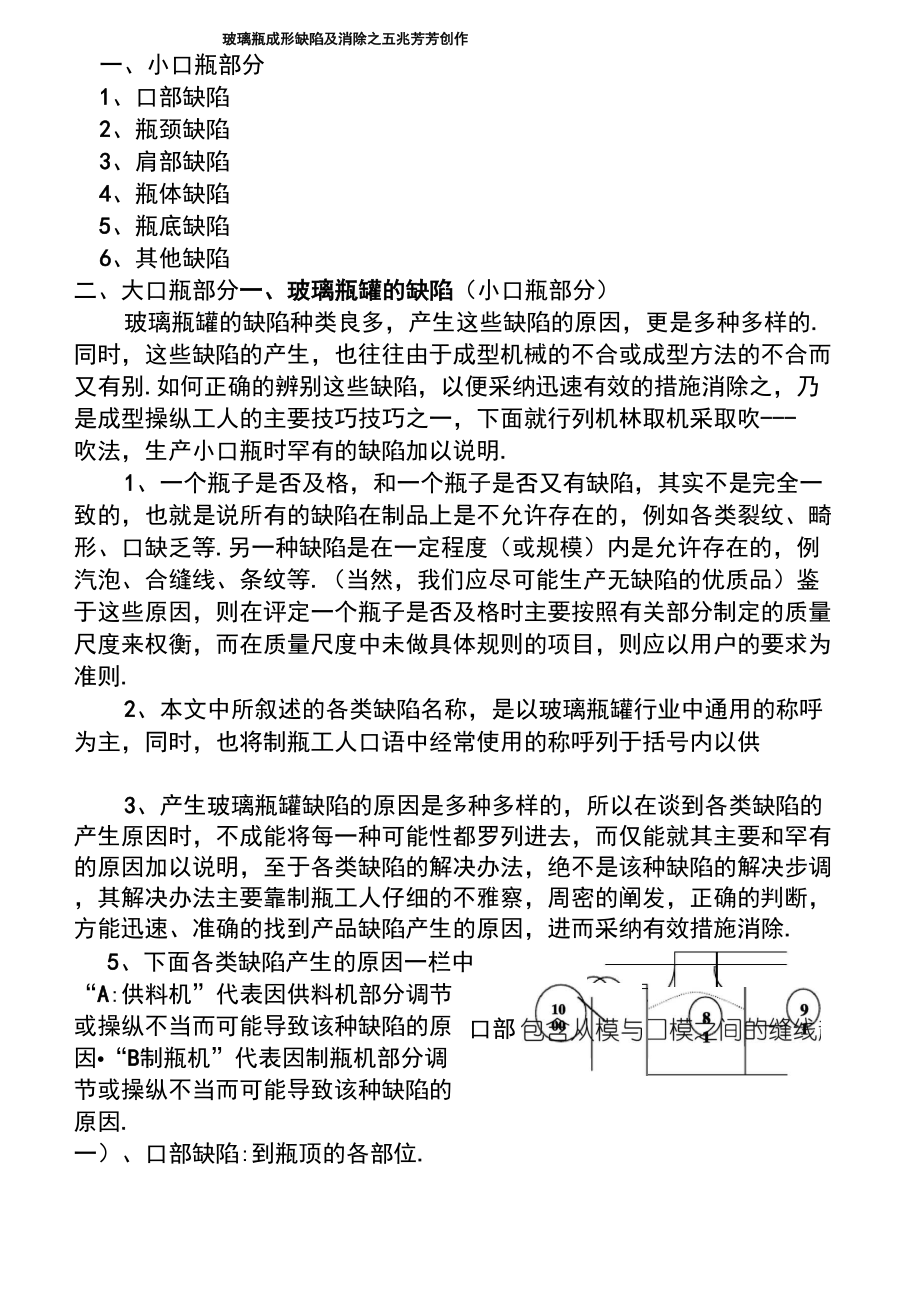 玻璃瓶罐的缺陷产生原因及解决方法_第1页