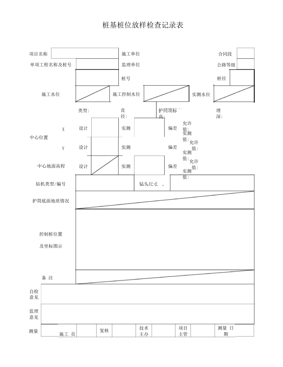 桥梁桩基施工资料表格(全套)_第1页