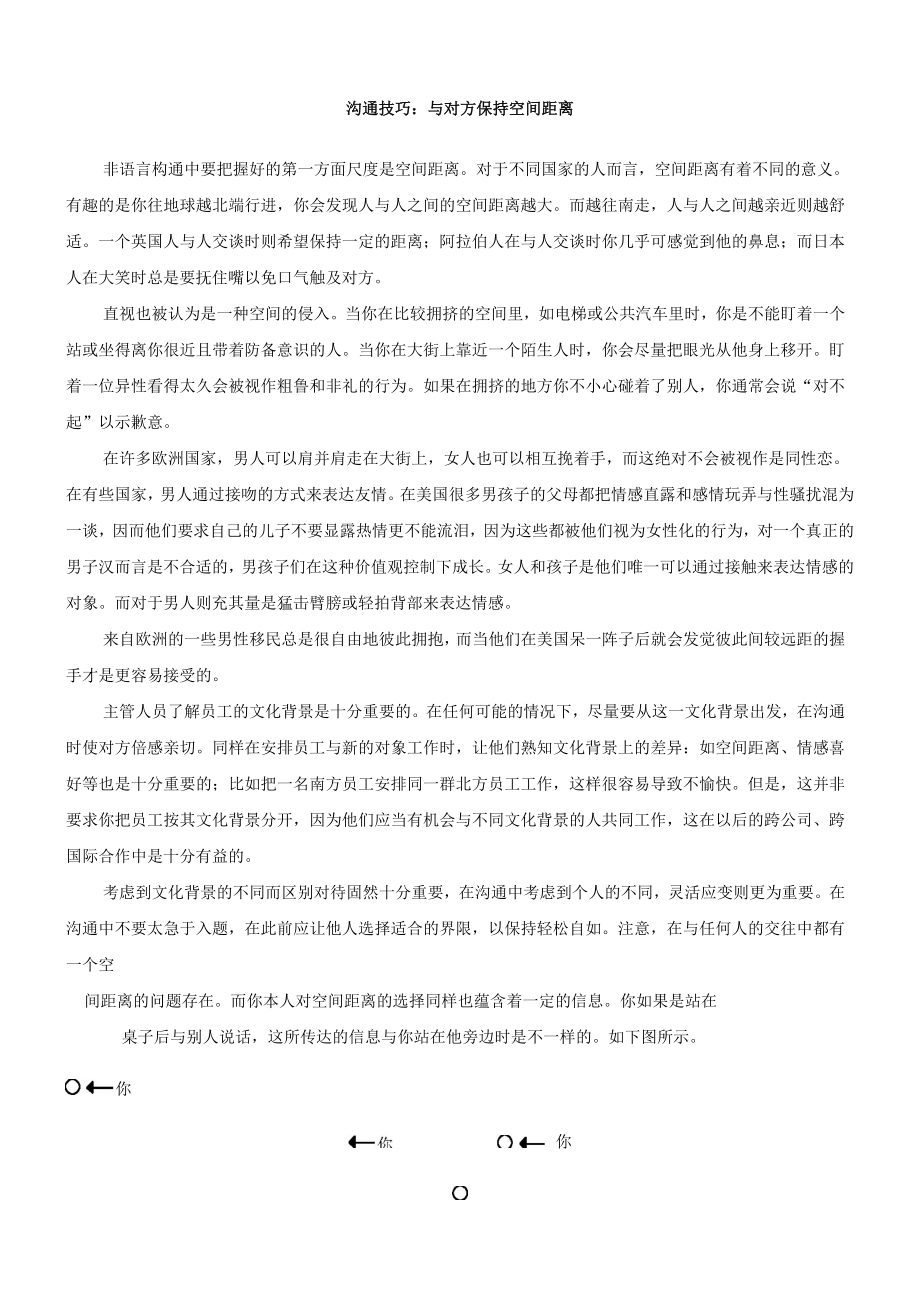 沟通技巧-保持空间距离_第1页