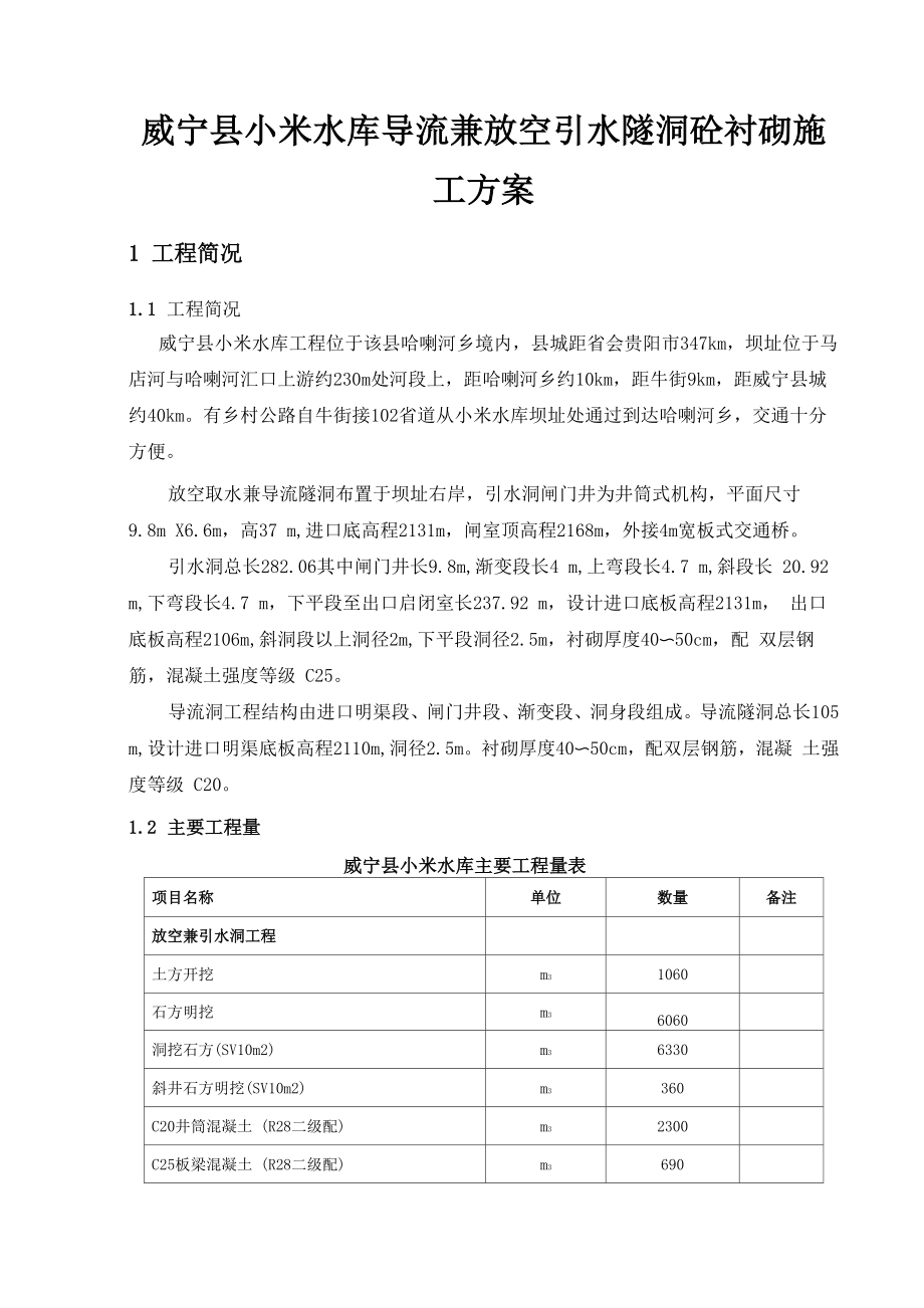 砼衬砌施工组织设计_第1页