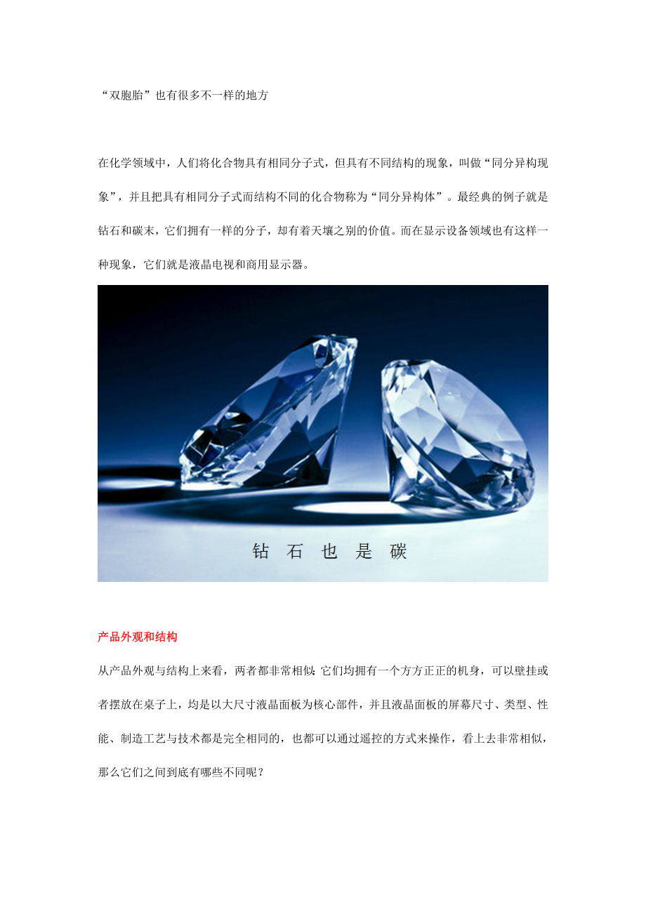 液晶电视和商用显示器的区别_第1页