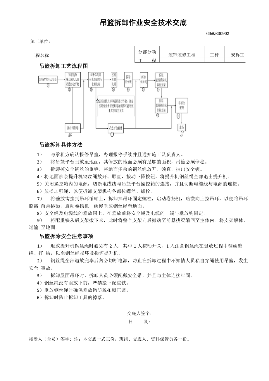 吊篮拆除安全技术交底_第1页